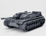 3D-Modell des Sturmgeschütz III Ausf. F mit 7,5 cm Kanone und Winterketten.
