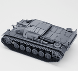 Sturmgeschütz III Ausf. D Modell in grauer Farbe, Detailansicht von oben, geeignet für historische Nachbildungen.