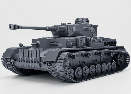 Panzer IV Ausf. G Modell mit 7,5 cm KwK 40, Winterketten und detaillierter Bauweise, WWII Fahrzeug.