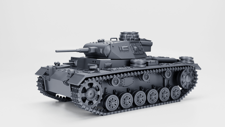 Panzer III Ausf. G Modell mit Standard- und Winterketten, detaillierte Darstellung des historischen Panzers.