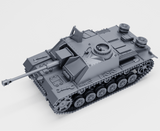 Detailansicht des Sturmgeschütz III Ausf. G (Early Edition), Modell mit 7,5 cm StuK 40 L/48, graues Finish.