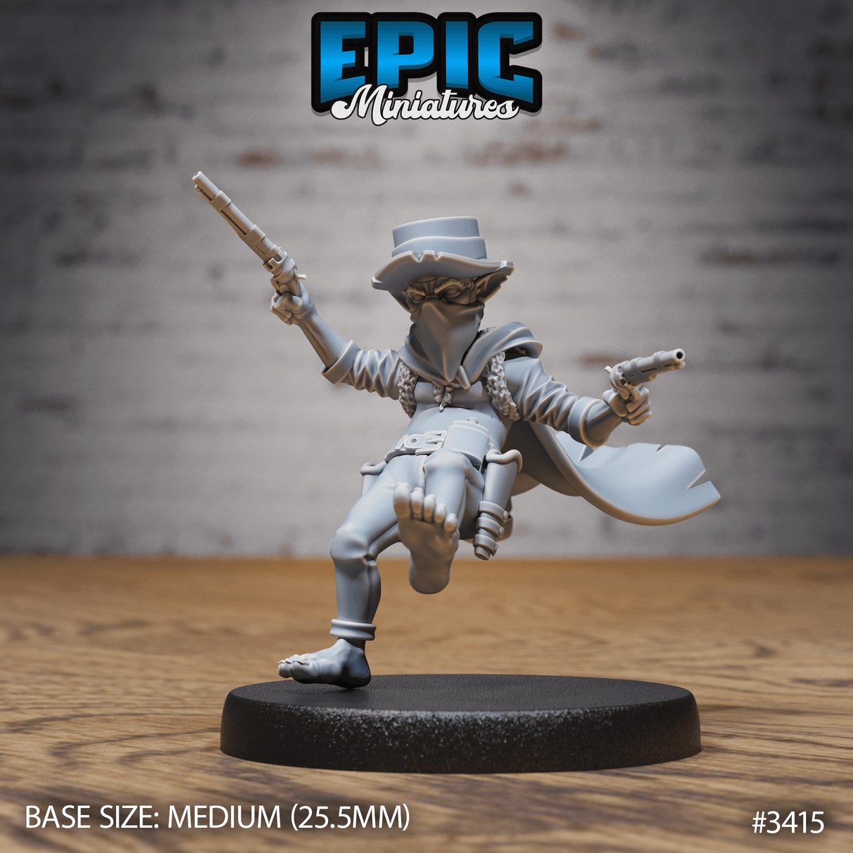 Unbemalte Goblin Bandit or Sheriff Miniatur von Epic Miniatures, perfekt für fantasievolle Tabletop-Spiele