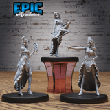 Epic Miniatures' Saloon Tänzerin Figur in 3 Posen - Tanzend, mit Fächer und Schießend