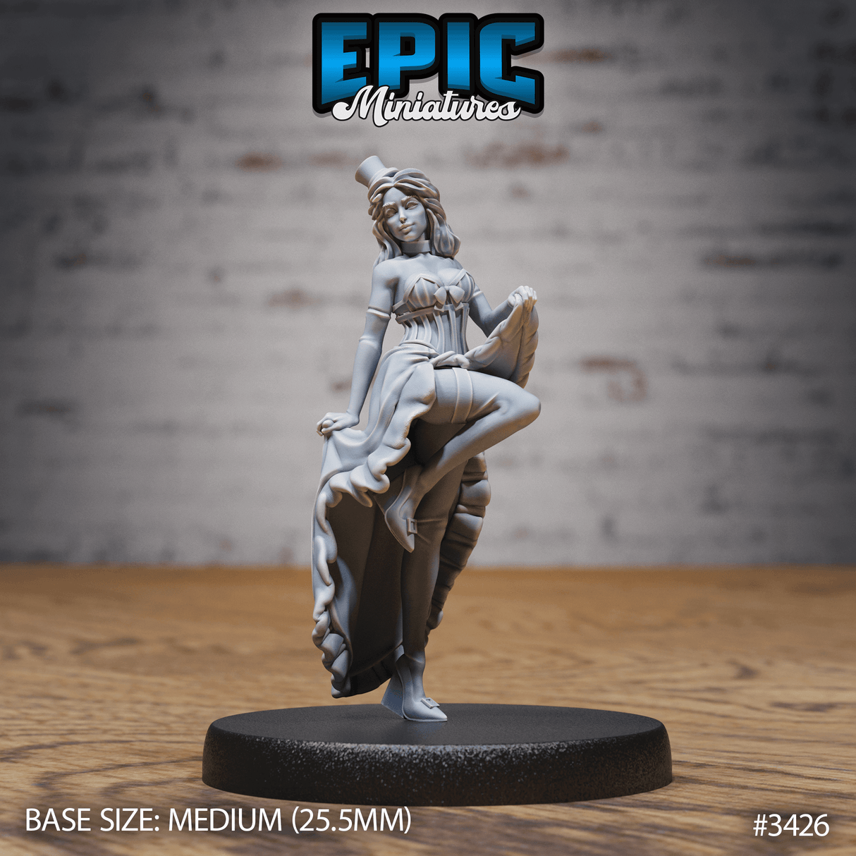 Hochauflösende Saloon Tänzerin Tabletop Miniatur, gedruckt in 6K für feinste Details
