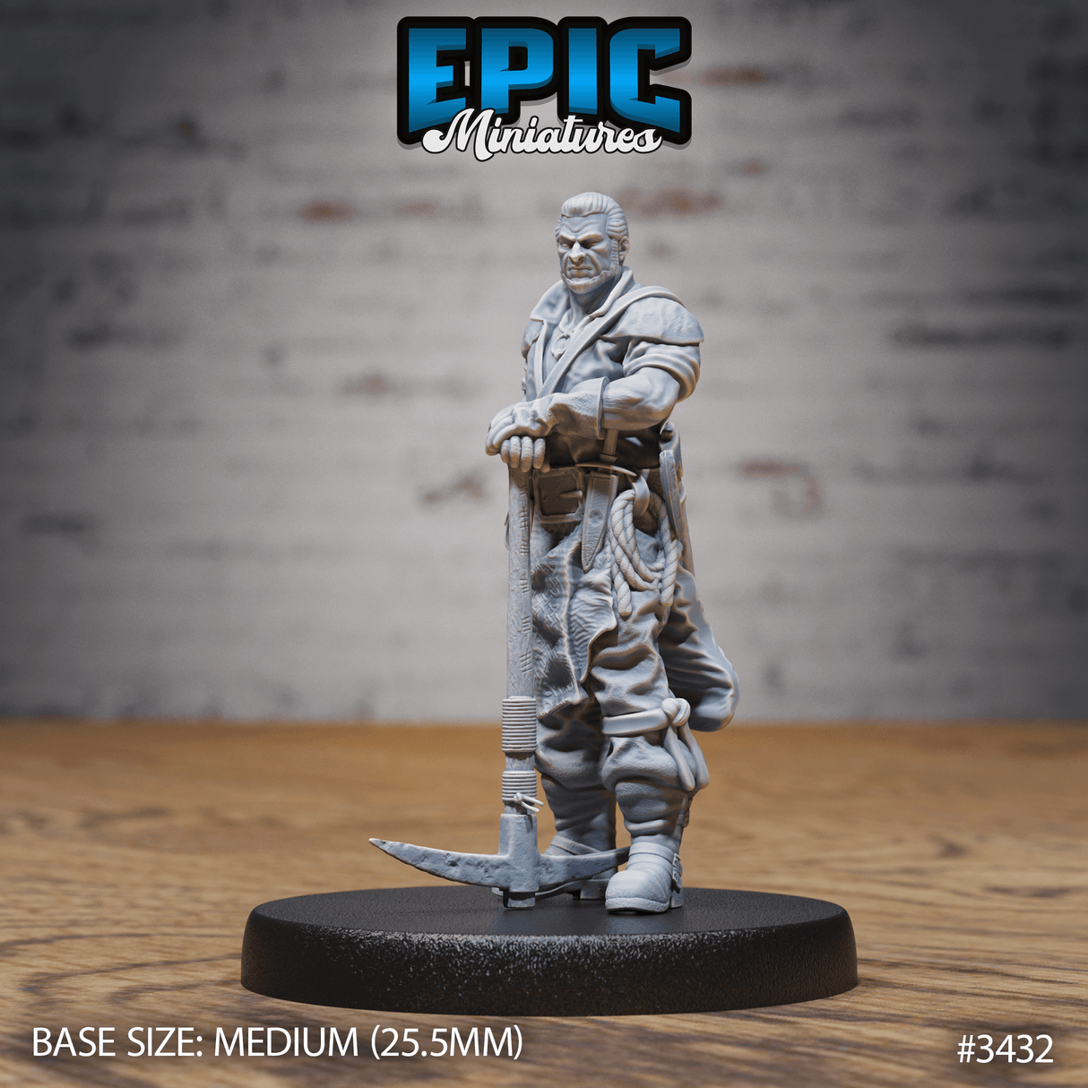 Goldsucher Tabletop Miniatur von Epic Miniatures in stehender Pose, bereit zum Bemalen