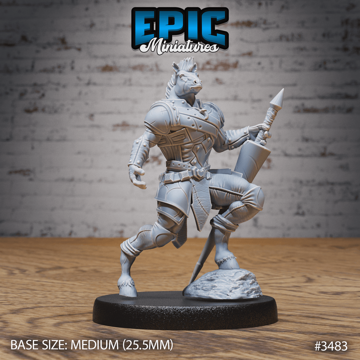 Horse Folk Ritter in Standardpose - Tabletop Miniatur Detailansicht
