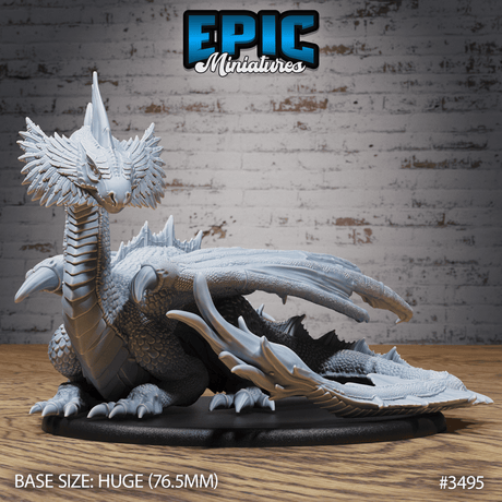 Ruhender Mirage Drache als detailreiche Tabletop Figur