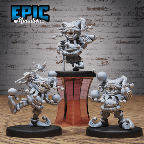 Gesamtansicht der Goblin Clown Tabletop Miniaturen