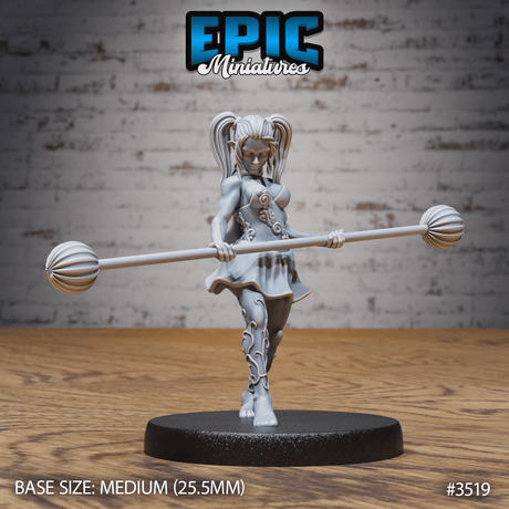 Tabletop Miniatur - Akrobat Elf Balancing von vorne