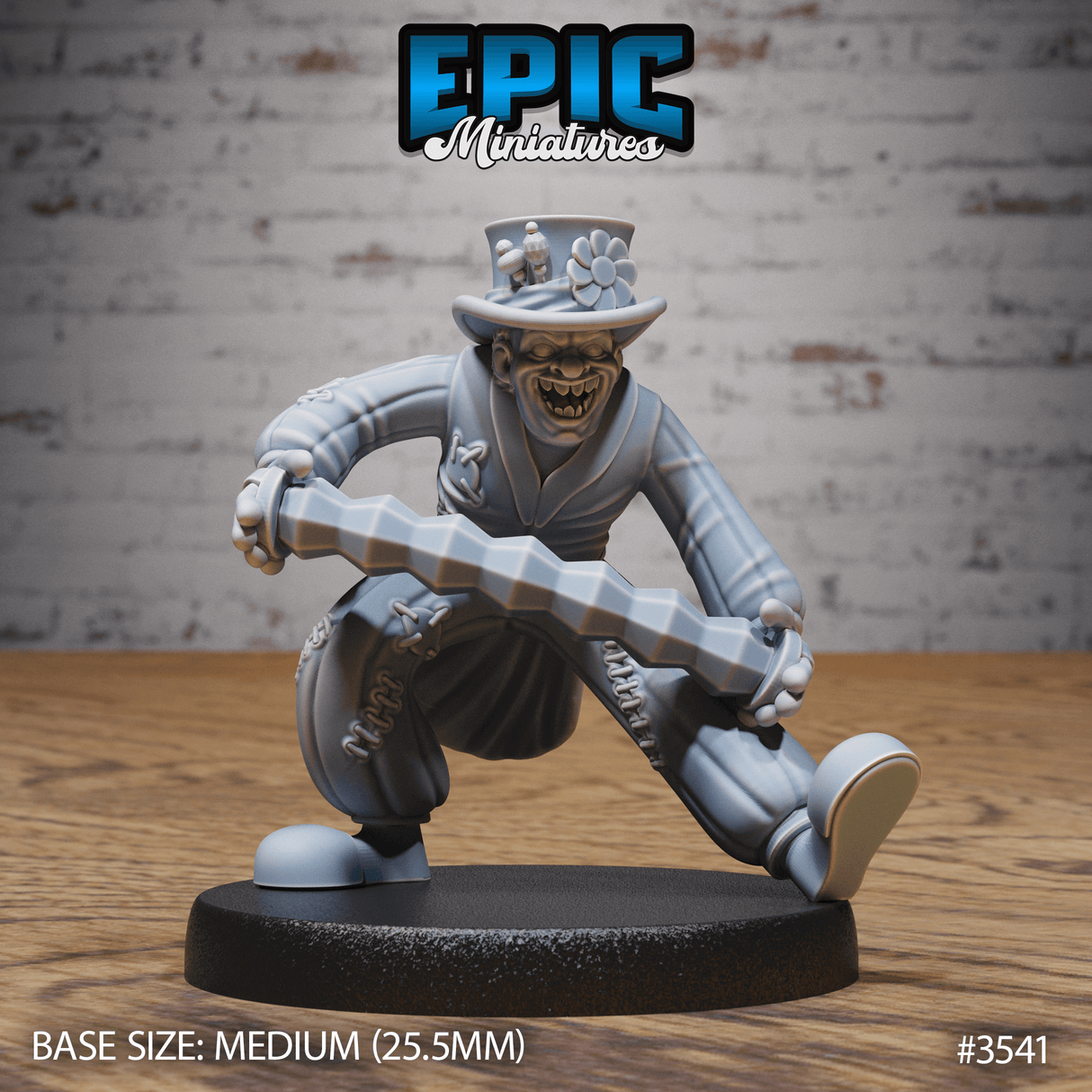 Horror Clown mit Akkordeon Tabletop Miniatur Vorderansicht