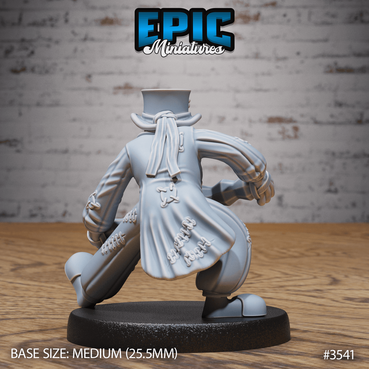 Horror Clown mit Akkordeon Tabletop Miniatur Rückansicht