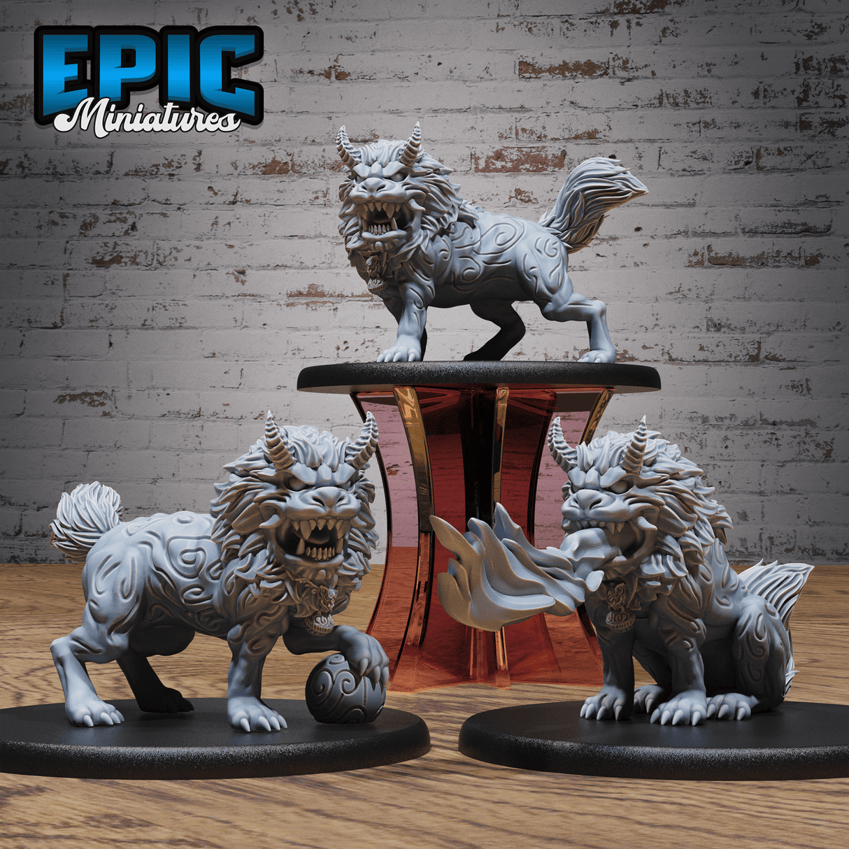 Guardian Fu Dog Miniatur - Gesamtansicht (Large) für Tabletop Game
