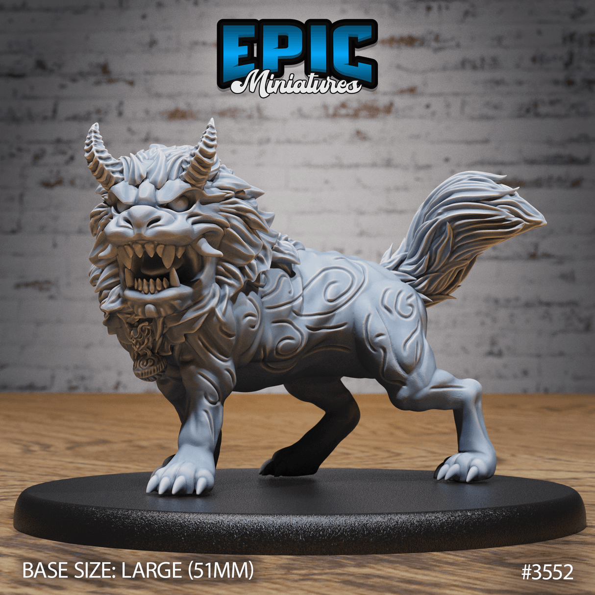Guardian Fu Dog Miniatur - Vorderansicht (Large) für Tabletop Miniatur
