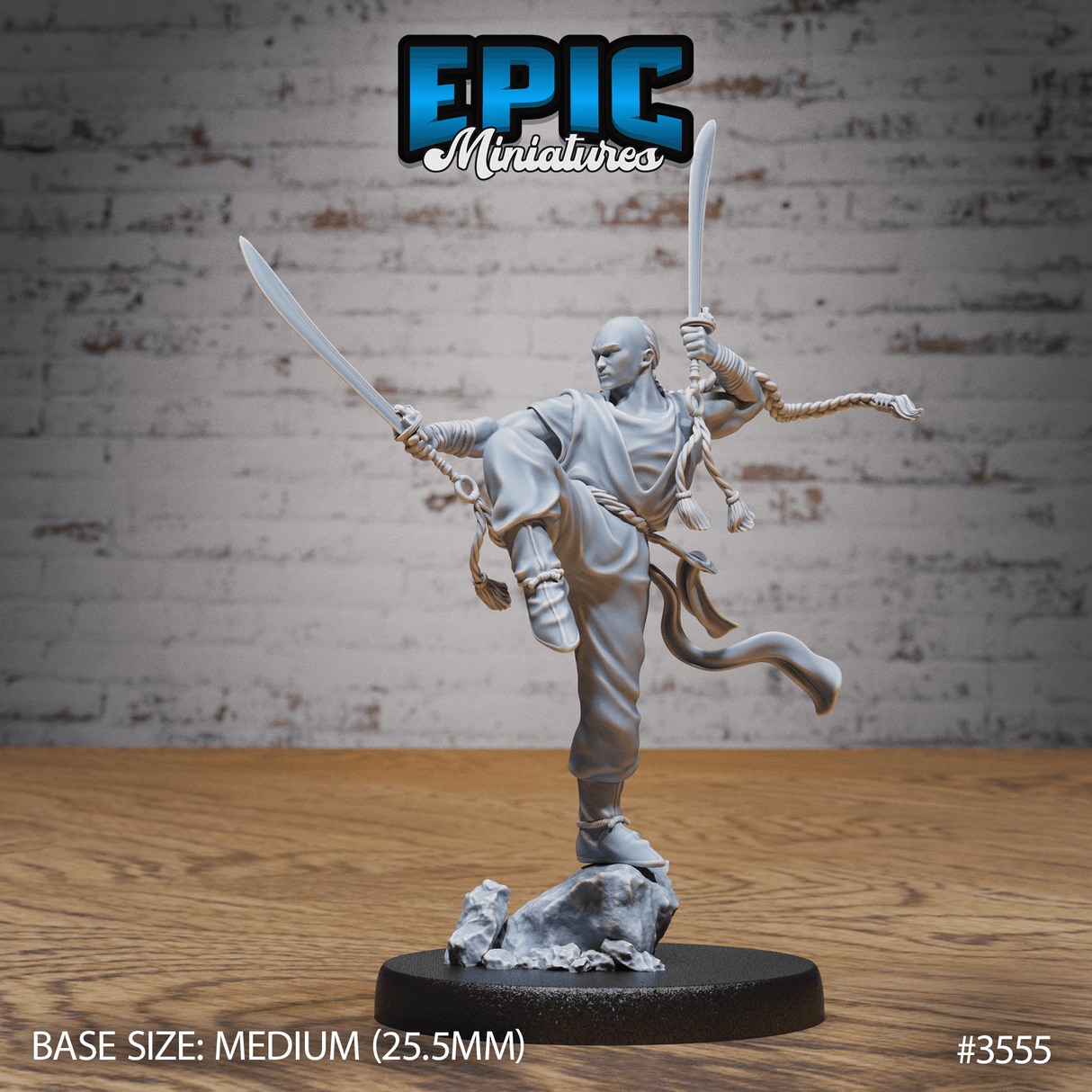 Shaolin Warrior Monk Miniatur - Vorderansicht (Medium)
