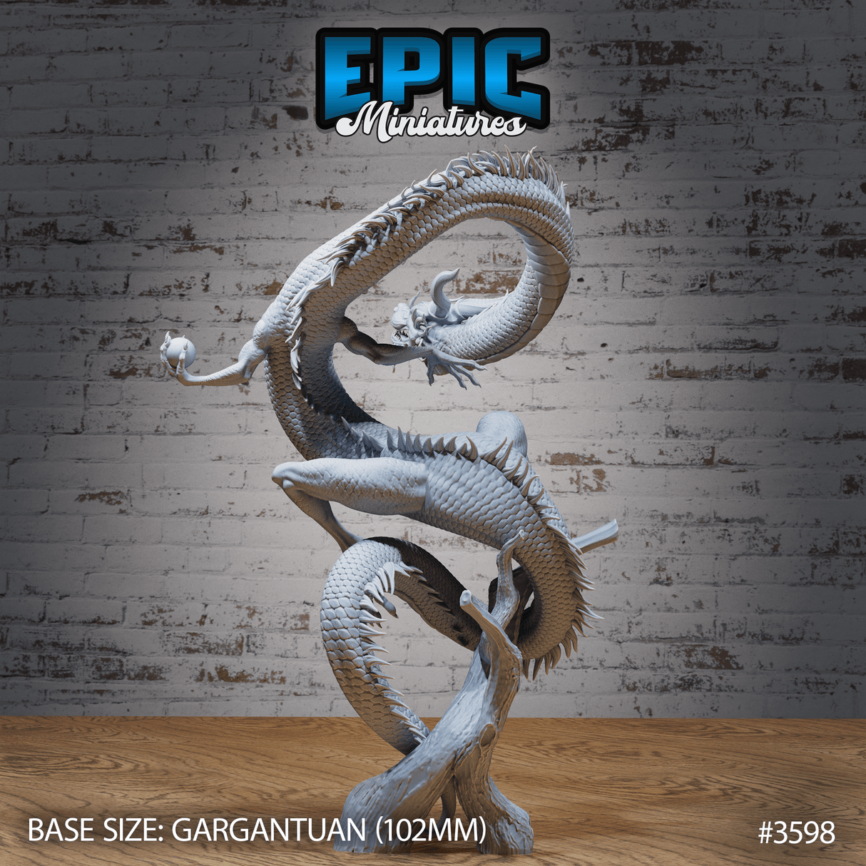 Mythical Wish Dragon Miniatur - Rückansicht (Gargantuan) für Miniaturfigur für Tabletop Games und Iron Fist