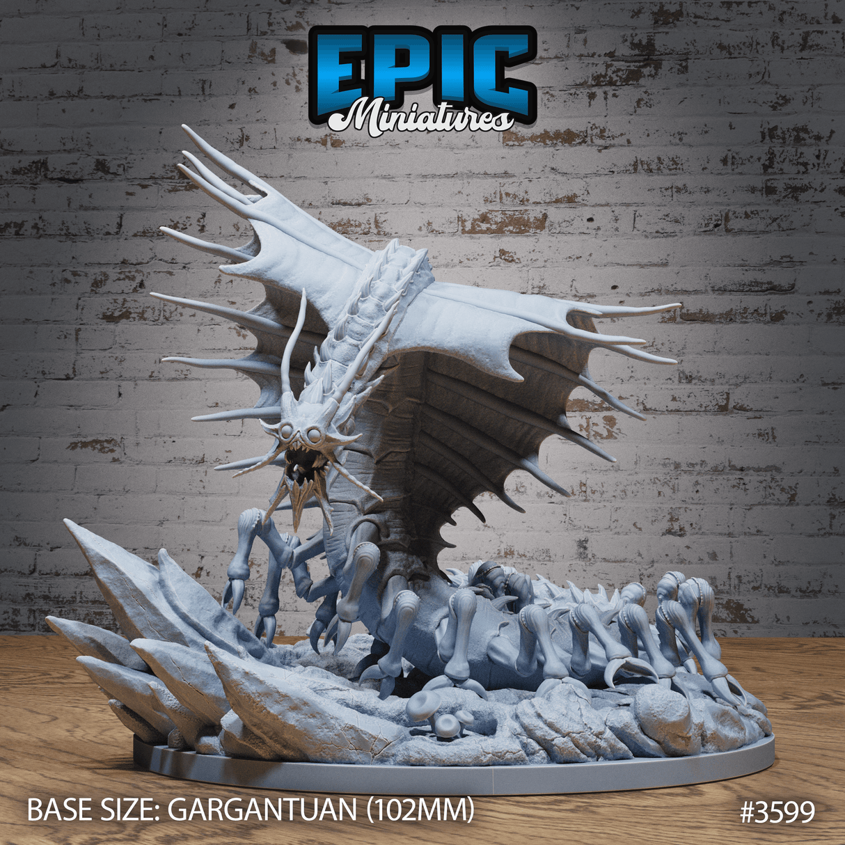 Gargantuan Ancient Remorhaz Miniaturfigur für Tabletop Game auf 102mm Basis