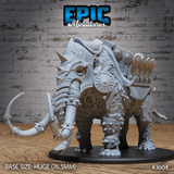 Vorderansicht der Mammut Reittier Miniaturfigur für spannende Tabletop Spiele