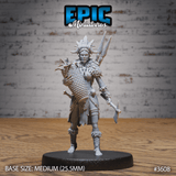Vorderansicht der barbarischen Stamm weibliche Fischerin Miniaturfigur für Tabletop Game