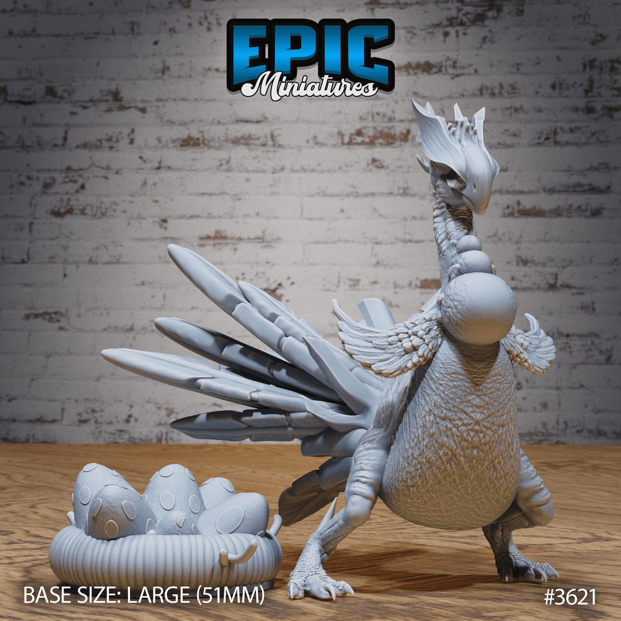 Vorderansicht der Truthahn-Raptor Eier (Large) für Tabletop Spiele