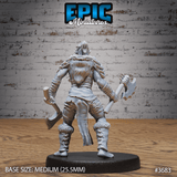 Rückansicht Half-Orc Marauder Female (Medium): Halb-Orkin in Standardpose von hinten.