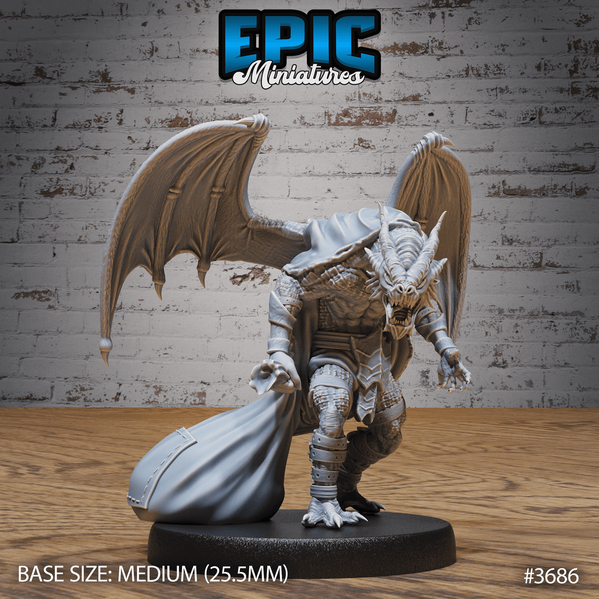 Vorderansicht Draconid Bandit (Medium): Draconid Bandit in Standardpose von vorne.