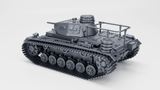 Grafik des Panzerbefehlswagen III Ausf. E, militärisches Modell mit Winterketten und Funktechnik.