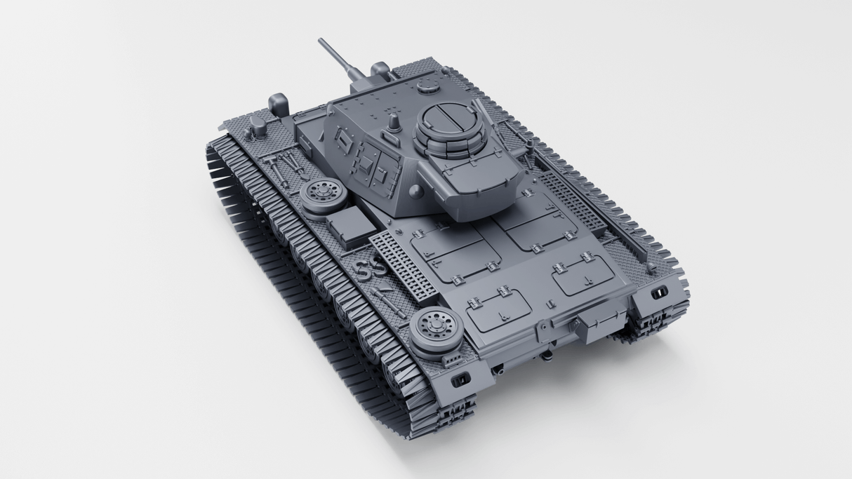 Panzer III Ausf. G Modell mit Winterketten, detaillierte Darstellung des Panzers im Maßstab.