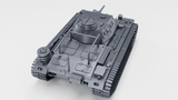 3D-Modell des Panzerbefehlswagens III Ausf. E mit Winterketten, mobiler Gefechtsstand der Wehrmacht.