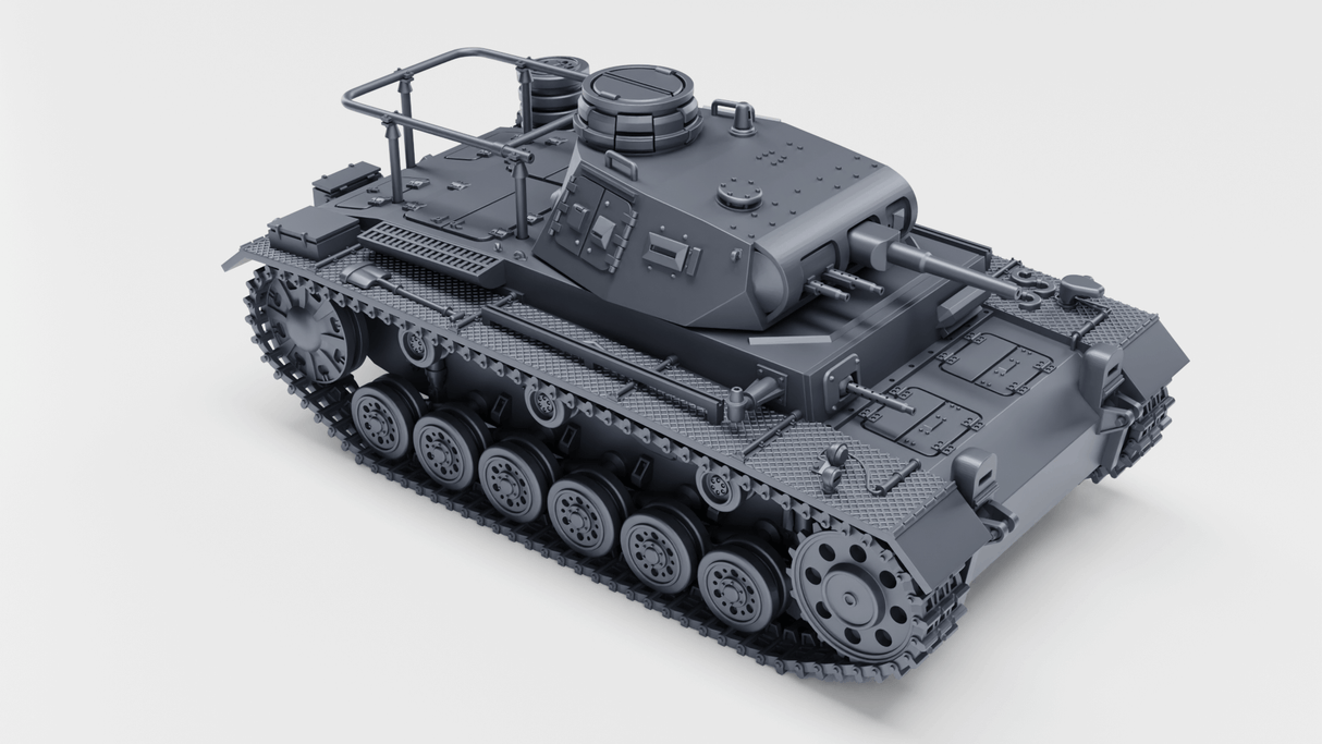 Modell des Panzerbefehlswagen III Ausf. E mit Winterketten und spezieller Funktechnik.