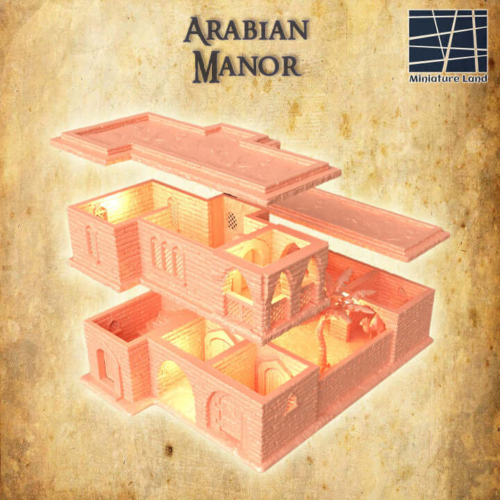 Detailliertes Arabisches Herrenhaus für historische Spiele
