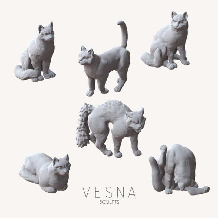 Vielseitige Katzenminiaturen für Tabletop-Spiele