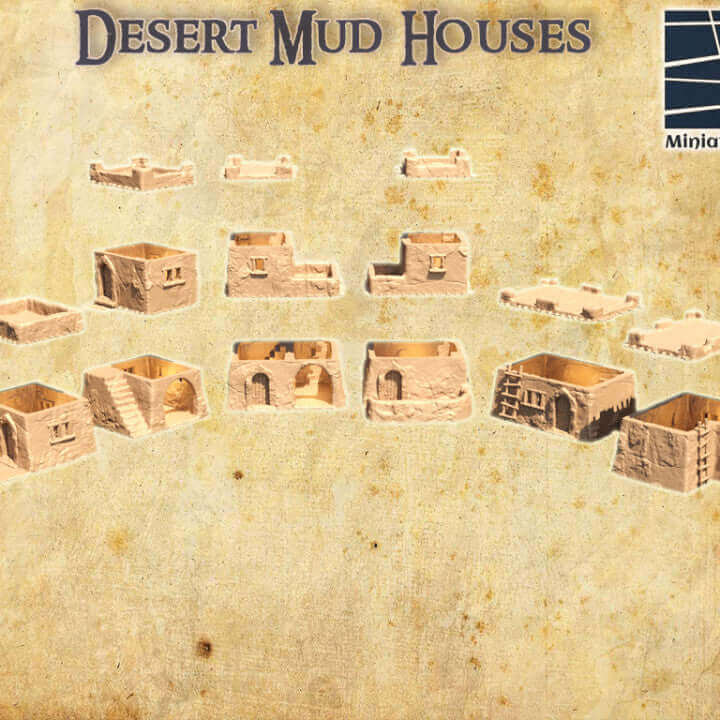 FDM-gedruckte Wüsten-Lehmhäuser, von innen bespielbar