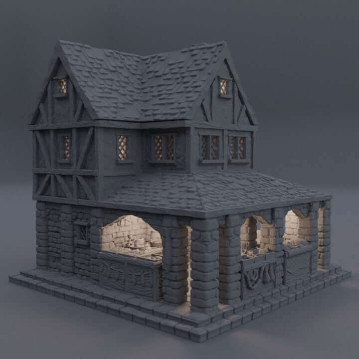 Detailreiches Markthaus-Gebäude von Miniatureland für Tabletop