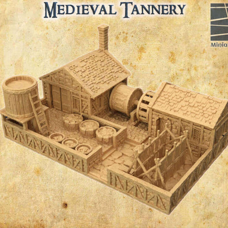 Mittelalterliche Gerberei in 28 MM Maßstab für Tabletop-Spiele