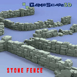 Modulare Steinmauer von GameScape3D in 28 MM für Tabletop