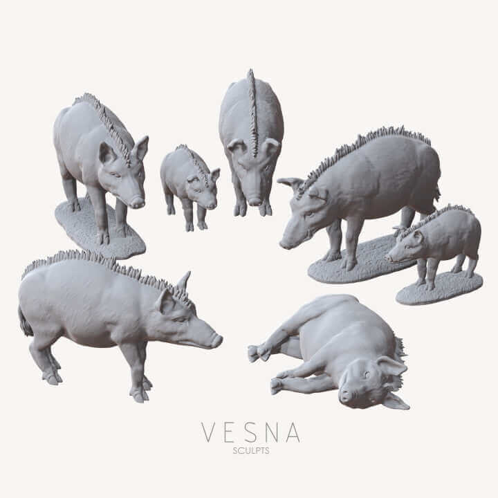 Mittelalterliche Schweine-Miniatur in 3D für Tabletop-Spiele