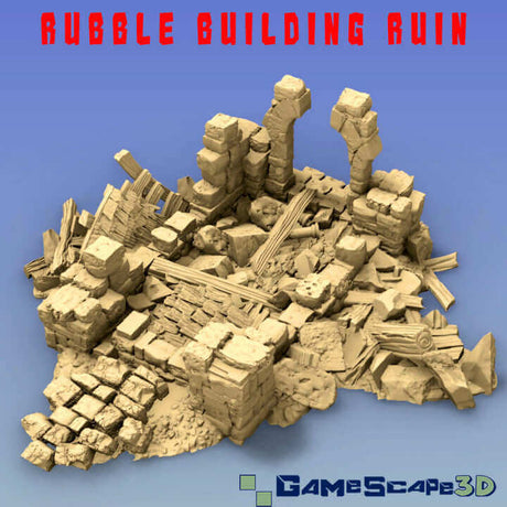 GameScape3D Rubble Building Ruin für Tabletop-Terrain in heroischer Skala
