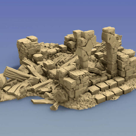 Tabletop-Ruine aus 3D-Druck für Strategiespiele im 28mm Maßstab