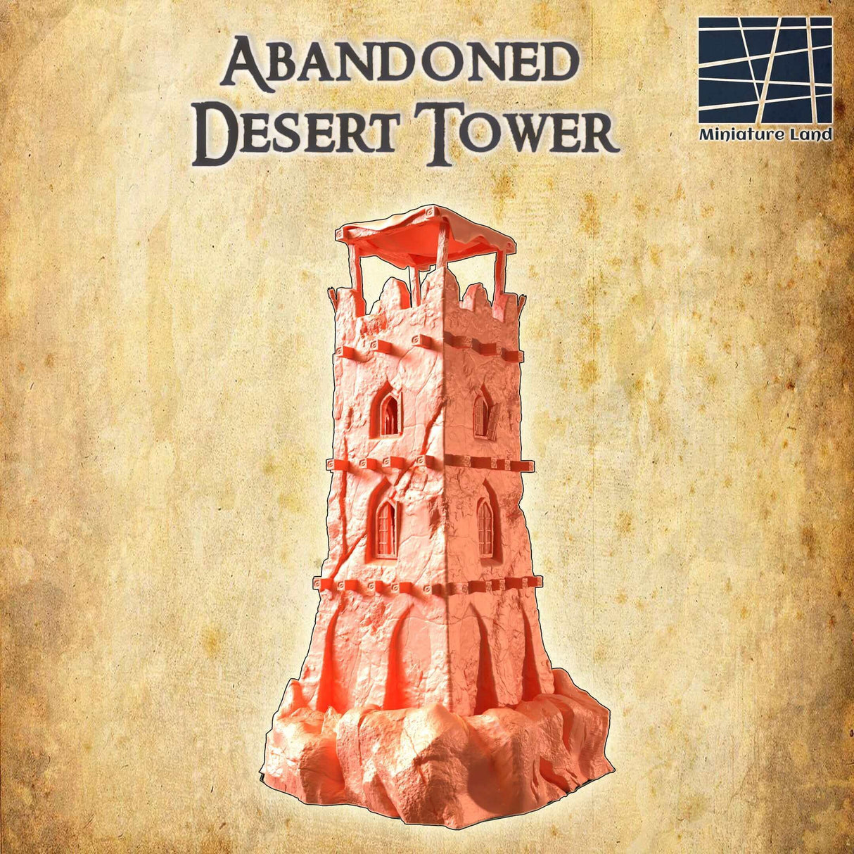 Atmosphärisches Tabletop Wüstengebäude: Abandoned Desert Tower von Miniature Land