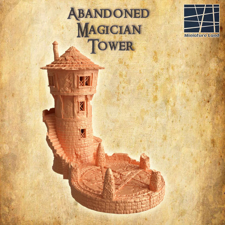 Detaillierte Ansicht des Abandoned Magician Tower in Weiß