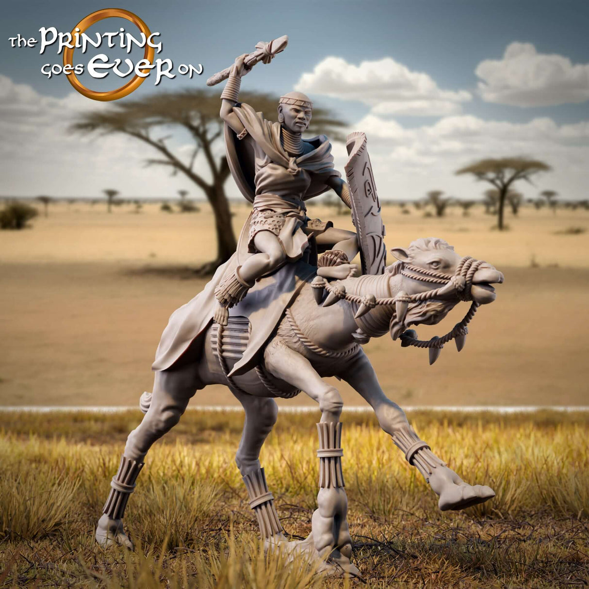 Detailliertes Kamel mit Sattel - hochwertige 3D-Drucker Miniatur