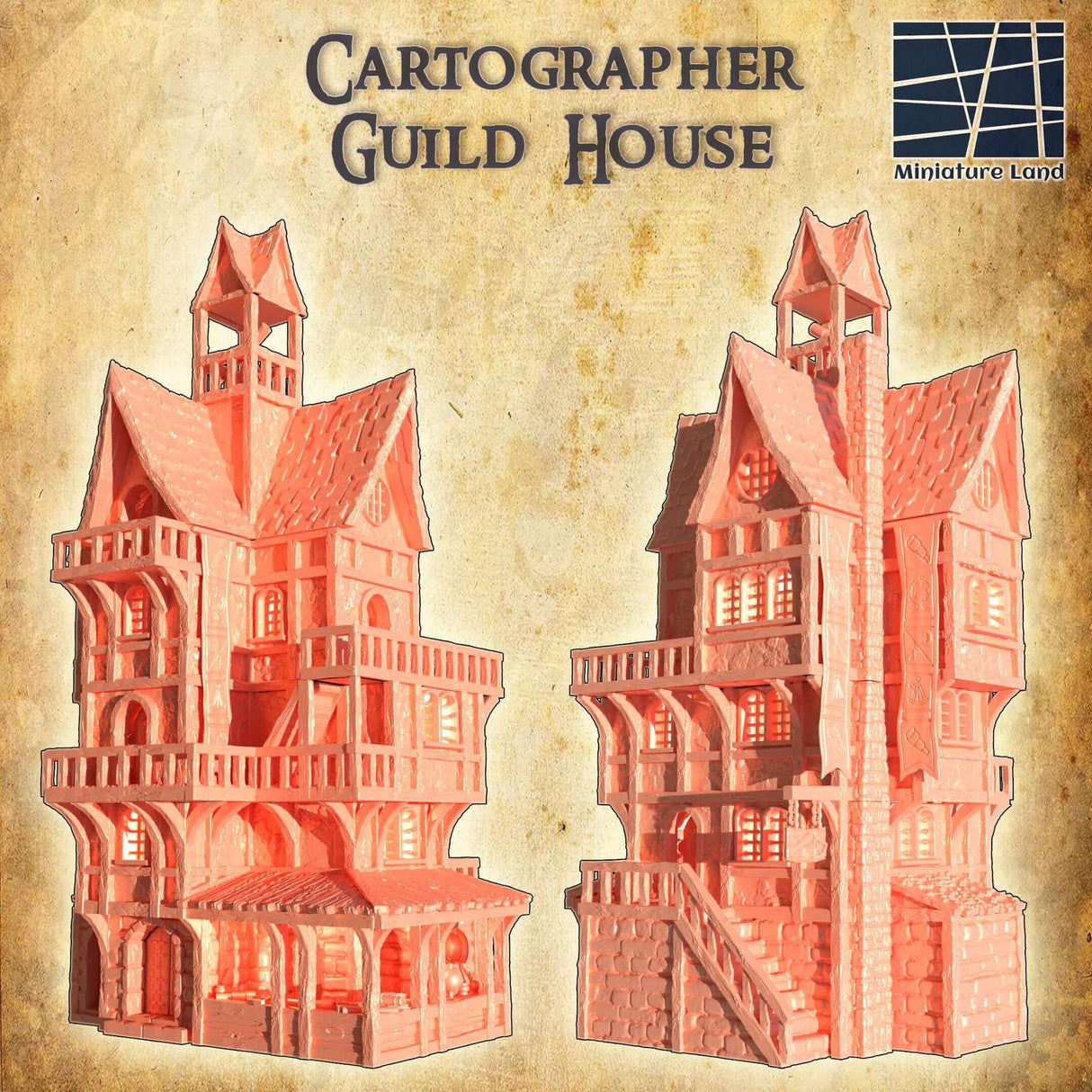 Cartographer Guild House im 28 MM Maßstab für Tabletop-Spiele
