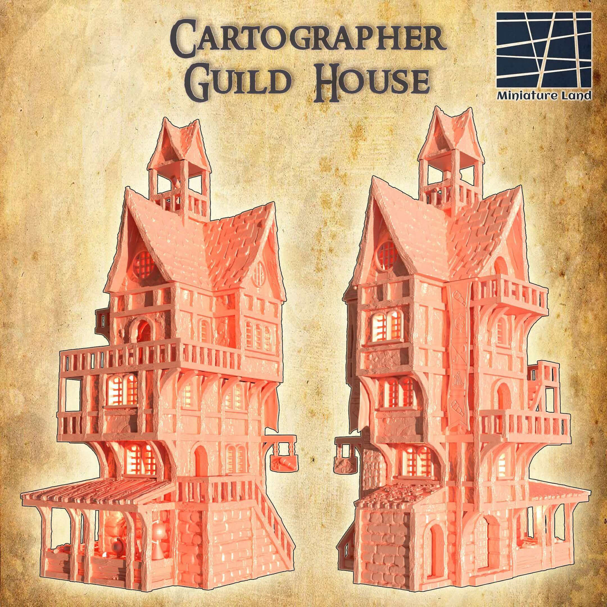 Detailansicht des Cartographer Guild House als Tabletop-Terrain