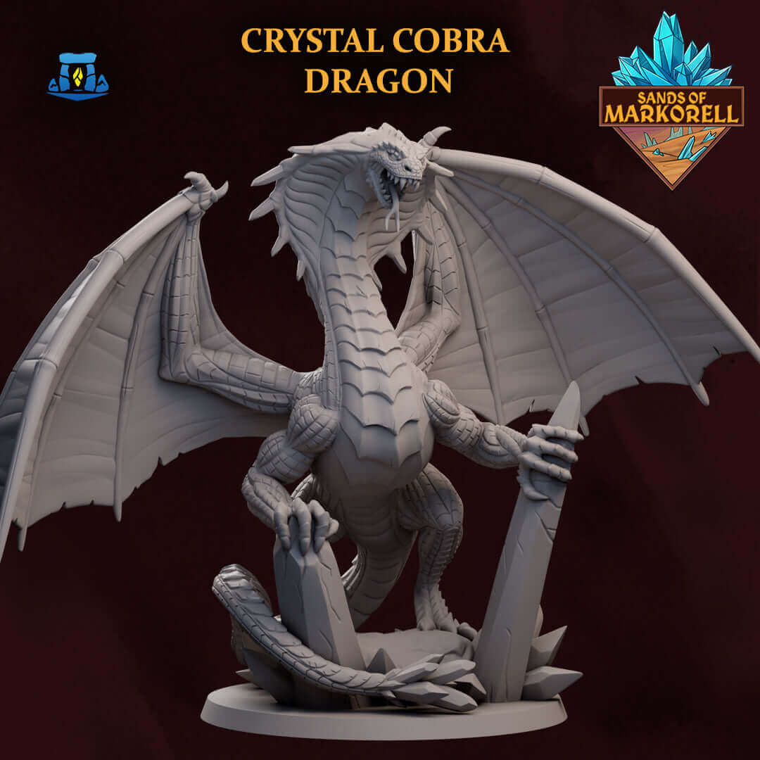 Kristalldrache auf 70mm Base - Majestätische Tabletop Miniatur