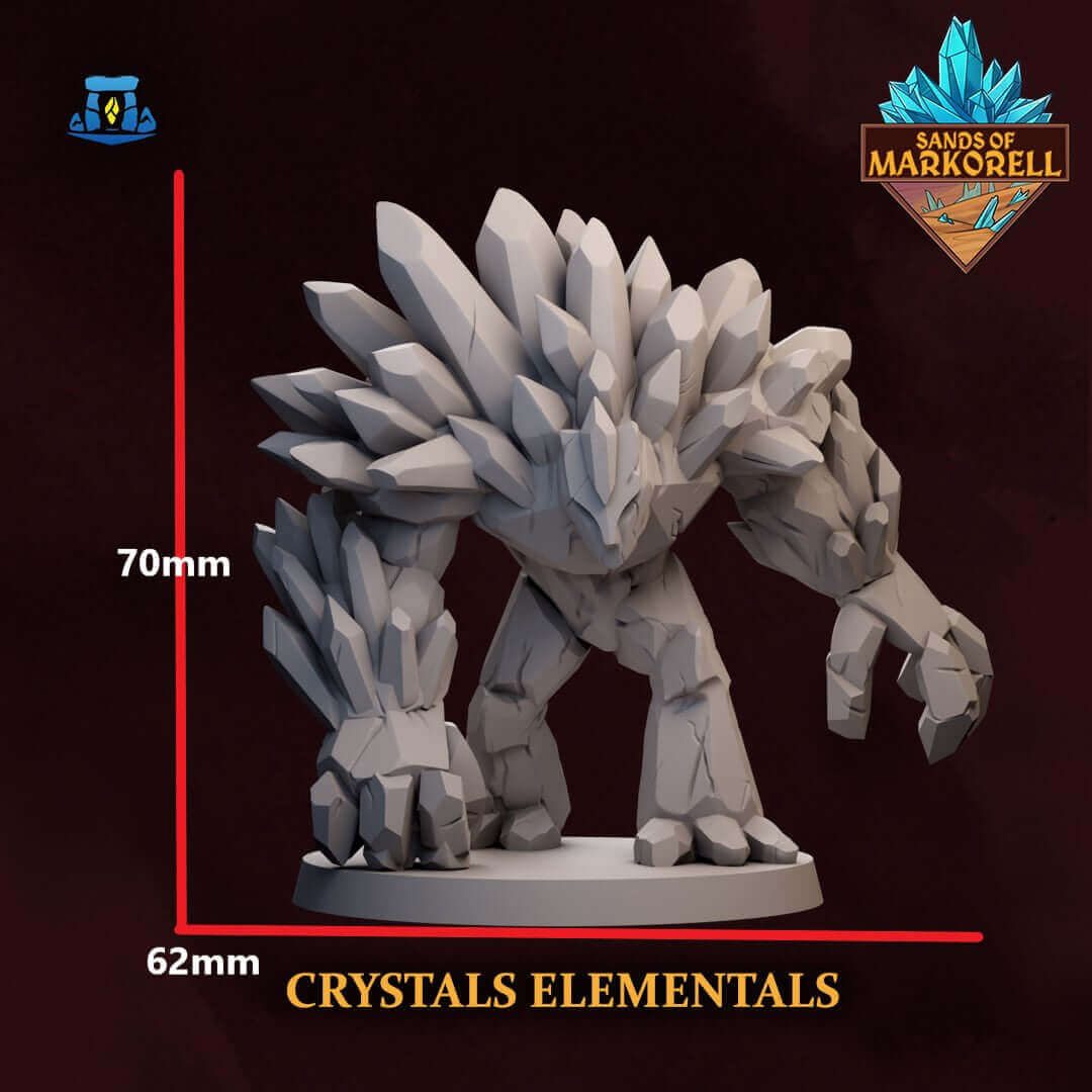 Mystischer Kristall-Elementar - 3D gedruckte Miniatur für D&D