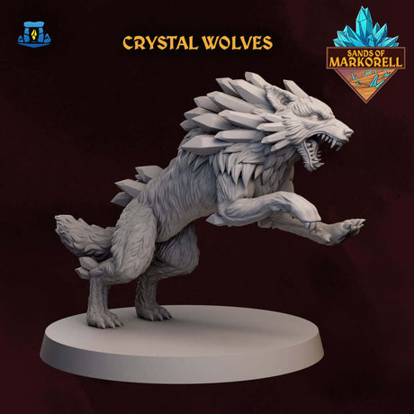 Magischer Kristallwolf - 3D gedruckte Miniatur