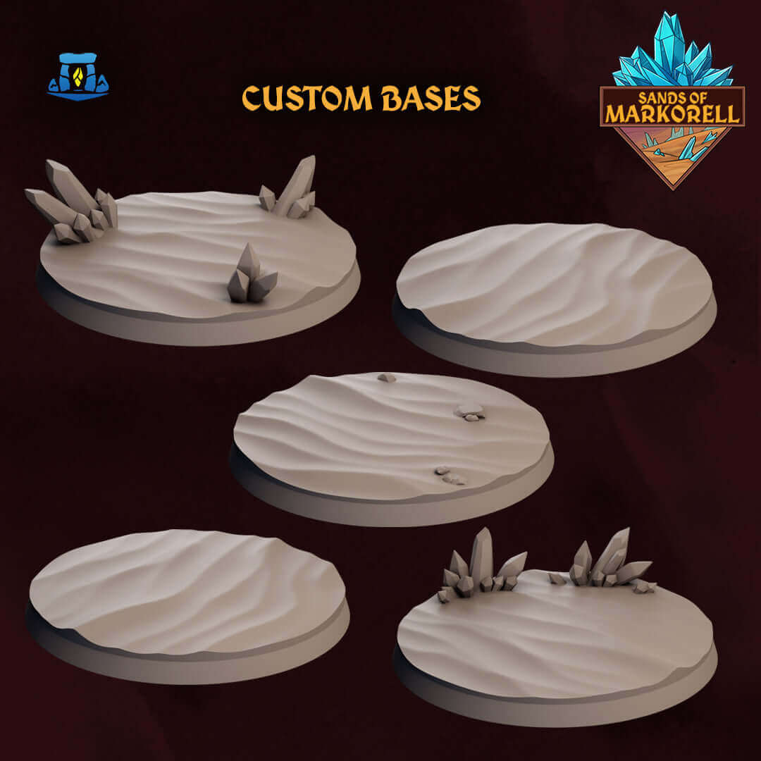 Custom Base 50mm Set - Mix aus einfachen und kristallverzierten Bases