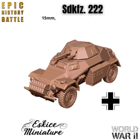 Sdkfz 222 Panzerspähwagen Miniatur für WWII Wargames