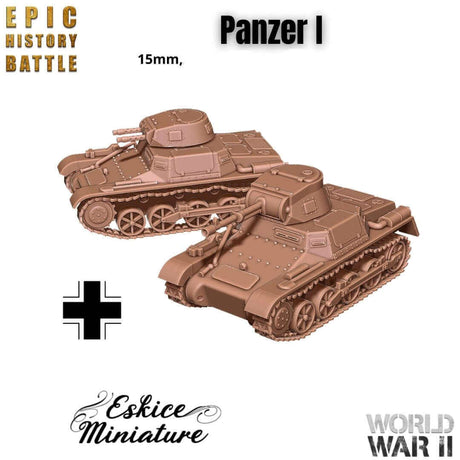 Panzer I Miniatur mit MMG & 20mm Kanone für WWII Spiele
