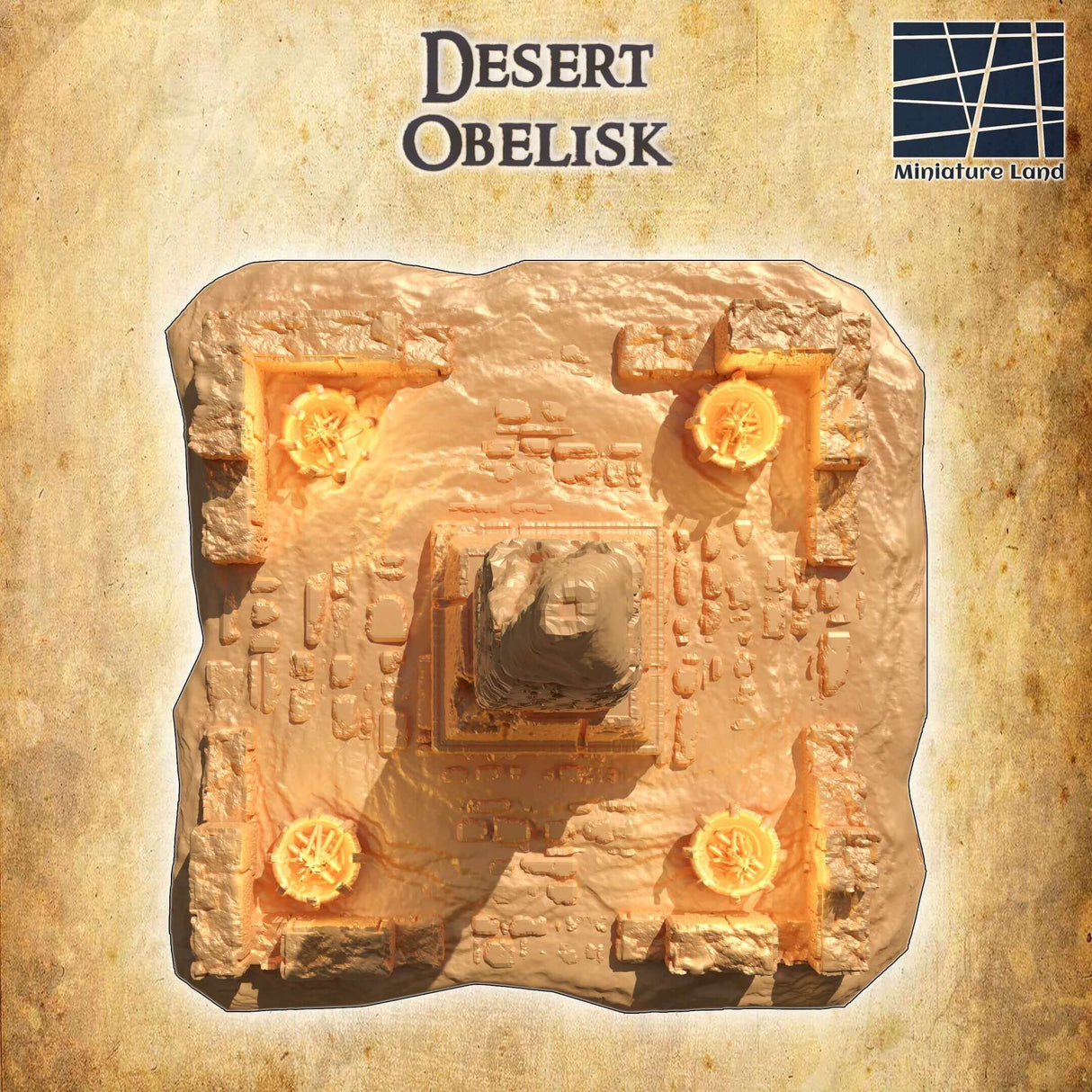Eindrucksvoller Desert Obelisk für strategisches Tabletop-Spielterrain
